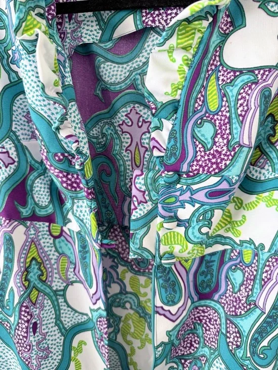 Vintage Hukilau Fashions Authentic Hawaiian Maxi Dress Size M
Teal Purpl Paisley - Picture 4 of 13